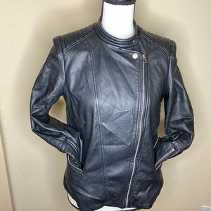 H&M black faux leather jacket
